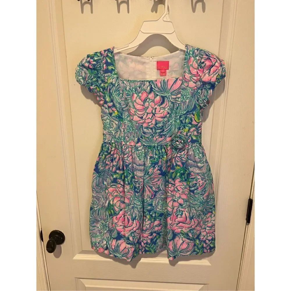 New Lilly Pulitzer Kids Girl's Mini Katrina Dress in multi full bloom